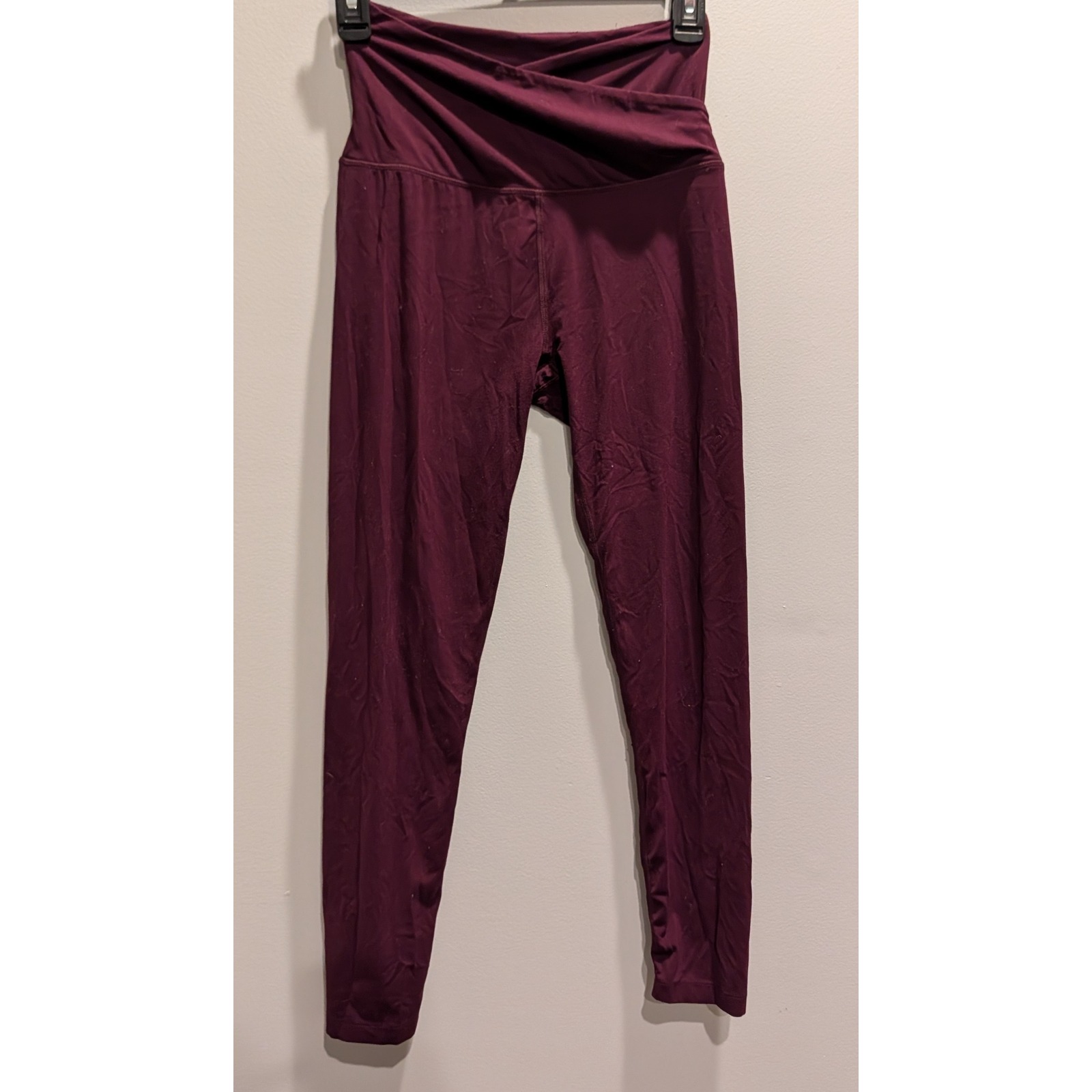 Quince Ultra-Soft High-Rise Crossover Leggings Burgundy Small Jl002 Fall 24